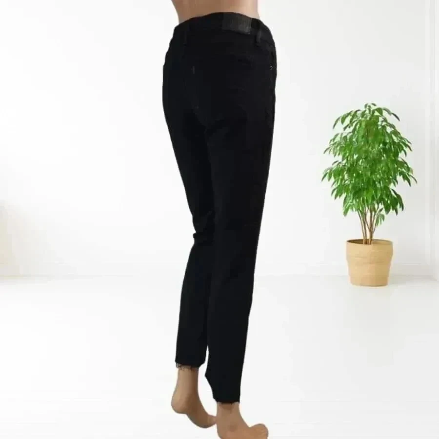 LEVI'S 712 -  original frayed slim fit jeans - low waist - stretch - deep black - very good condition - – photo 3